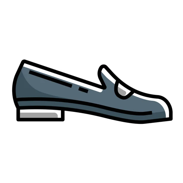 Schoenen Lijn Pictogram Vector Illustratie Grafisch Ontwerp — Stockvector