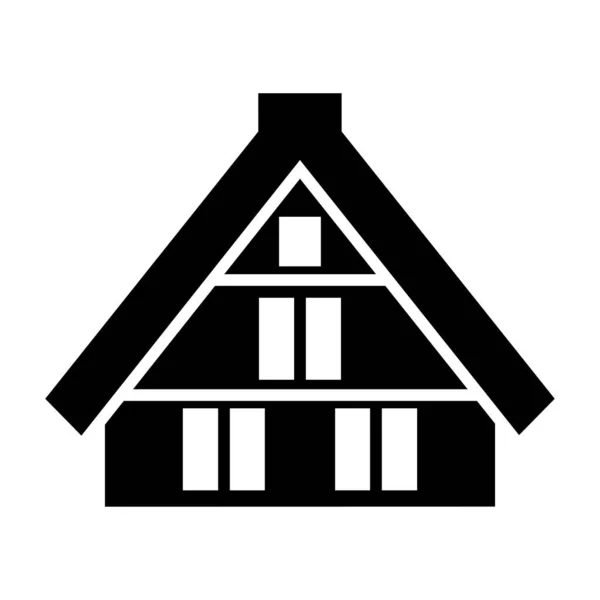 Ikona Domu Czarnym Stylu Izolowane Białym Tle Dom Symbol Wektor — Wektor stockowy