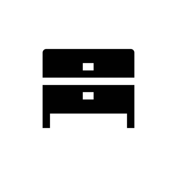 Tischsymbol Schwarzen Stil Isoliert Auf Weißem Hintergrund Möbel Symbol Vektor — Stockvektor