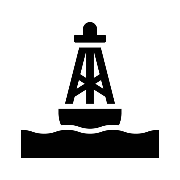 Oil Rig Icon Vector Illustration — Stock Vector