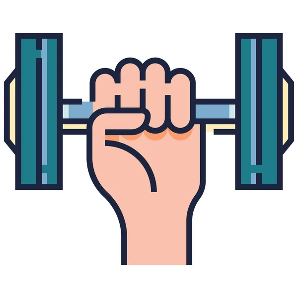 Hand Holding Dumbbell Icon Vector Illustration — Stock Vector