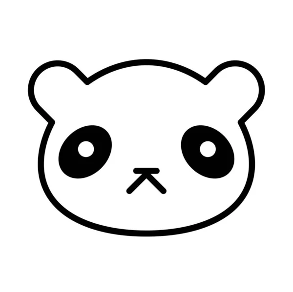 Niedlichen Cartoon Panda Gesicht Mit Augen Symbol Vektor Illustration — Stockvektor