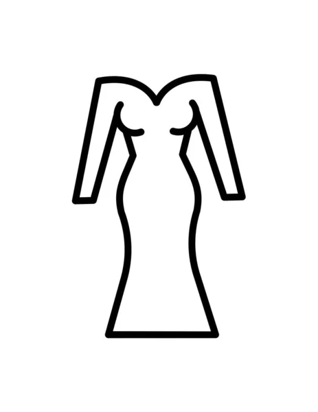 Donna Vestito Silhouette Vettore Illustrazione — Vettoriale Stock