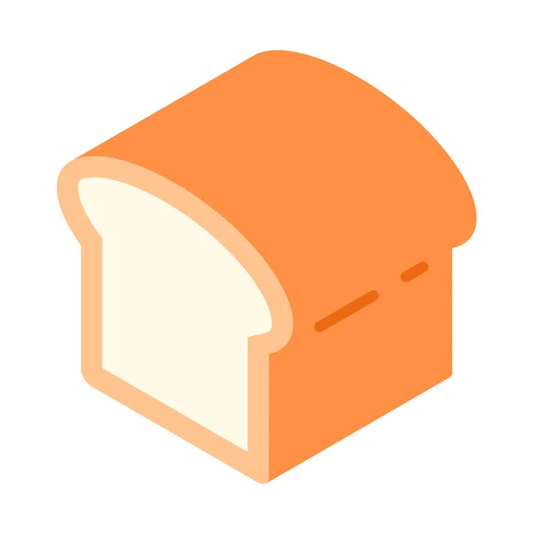 Brot Flach Symbol Vektor Illustration — Stockvektor