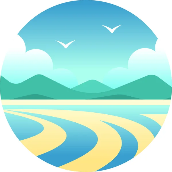 Ilustración Vectorial Del Paisaje Verano — Vector de stock