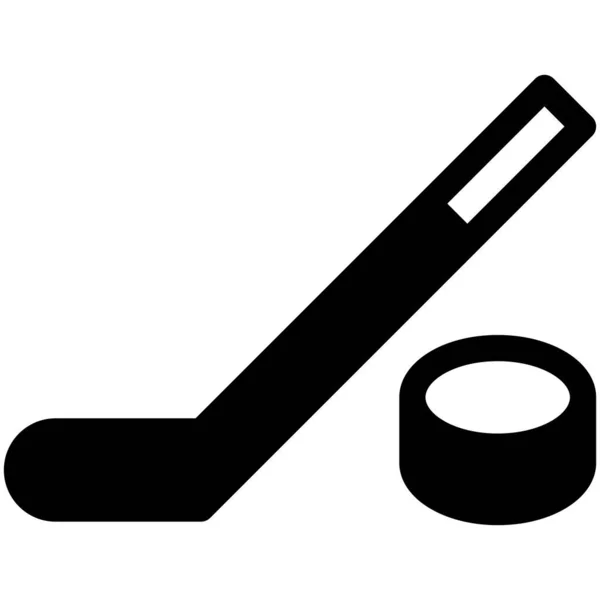 Hokejová Plochá Ikona Vektorová Ilustrace — Stockový vektor