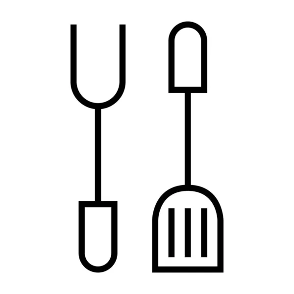 Küchenutensilien Linie Vektor Symbol — Stockvektor