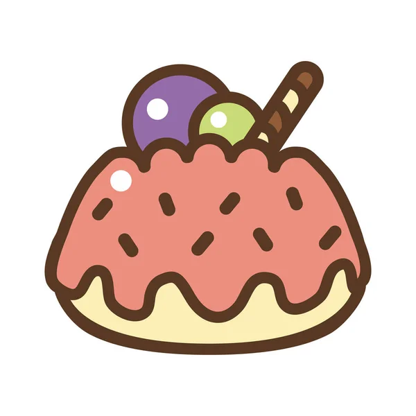 Vector Ilustración Delicioso Pastel — Vector de stock