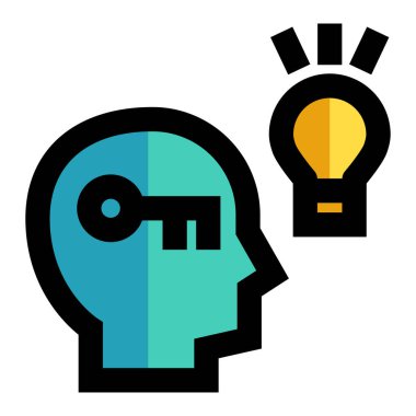 İnsan kafası ve anahtar simgesi