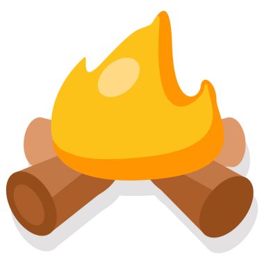 bon ateşi, simge, vektör illüstrasyonu 