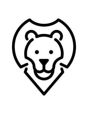 Çizgi film aslanının vektör çizimi