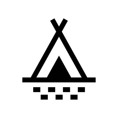 çadır, simge, vektör illüstrasyonu 