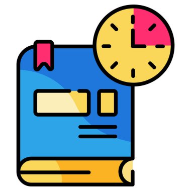 E-öğrenme düz ikon vektör çizimi