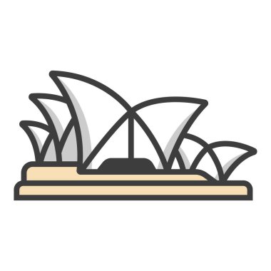 Modern binanın karikatür simgesinin vektör çizimi  