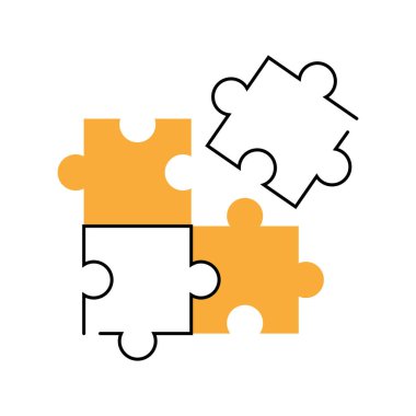 Yapboz düz ikon vektör çizimi