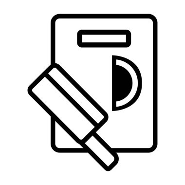 Kesme tahtası ve bıçağının vektör illüstrasyonu