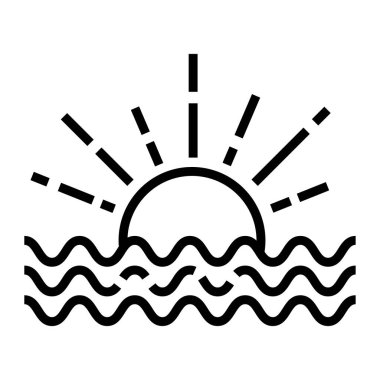 güneş ve deniz vektör simgesi