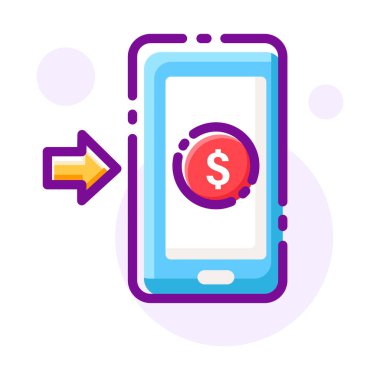 Dolar sembollü akıllı telefon çizimi