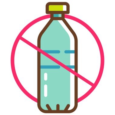 Plastik simge yok, vektör illüstrasyonu 