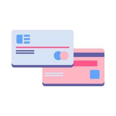 Kredi kartı simgesi, vektör illüstrasyonu