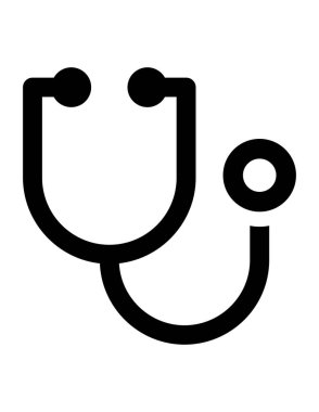 stetoskop simgesi, vektör illüstrasyonu.