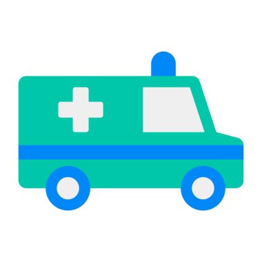 Ambulans yassı simge vektör çizimi