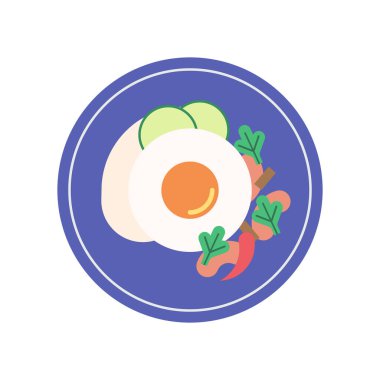 Sağlıklı bir kahvaltının vektör çizimi