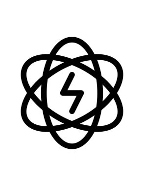 Atom simgesi. düz tasarım biçimi