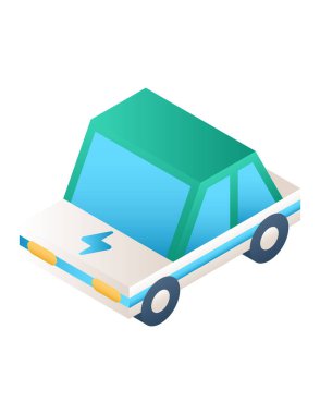 izometrik dağıtım kamyonu vektör çizimi