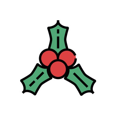 Beyaz arka planda izole edilmiş düz çizgili mutlu noel kutlaması vektör ikonu. tasarım ögesi