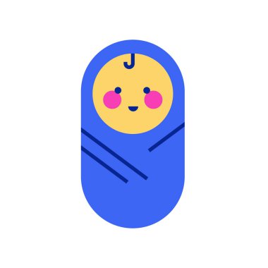 Beyaz arka planda izole edilmiş çizgi film tarzında bir bebek ikonu. hamilelik sembolü çizimi