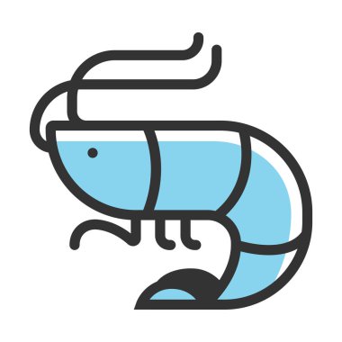 karides yassı vektör simgesi