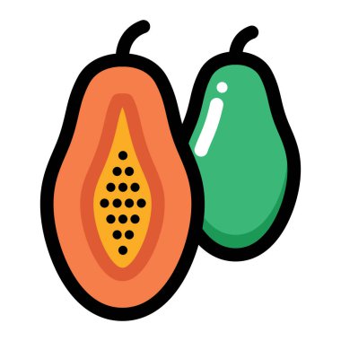 papaya meyve ikonu vektör illüstrasyon grafik tasarımı