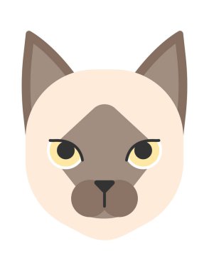 şirin kedi yüzlü vektör çizimi