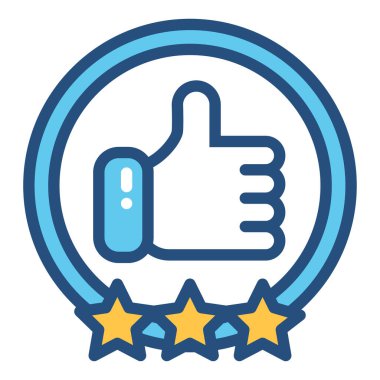 başparmak yukarı simgesi, vektör illüstrasyonu   