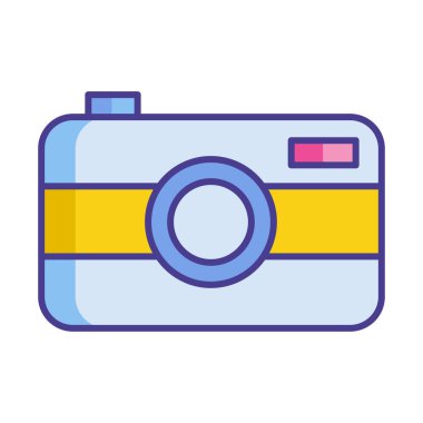 kamera, simge, vektör illüstrasyonu 