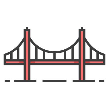 Beyaz üzerine köprü vektör simgesi