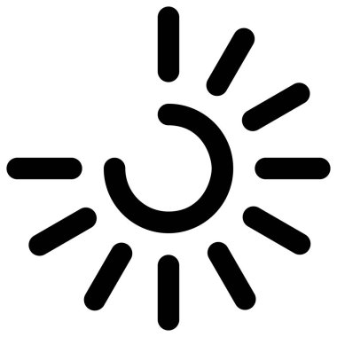 Güneşin siyah ve beyaz vektör simgesi