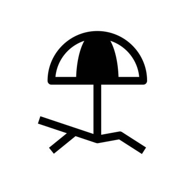 plaj, simge, vektör illüstrasyonu 