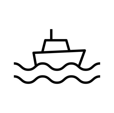 tekne hattı simgesi beyaz arkaplanda izole edildi