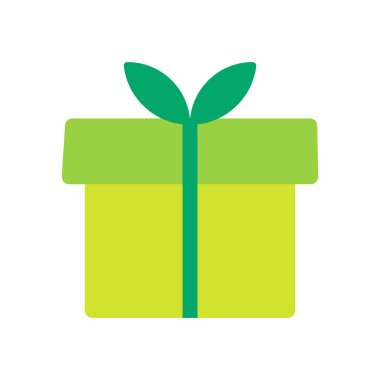 hediye düz ikon vektör illüstrasyonu