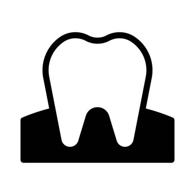 Diş yassı ikonu vektör illüstrasyonu