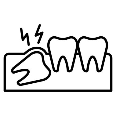 diş ağ simgesi, vektör illüstrasyonu 