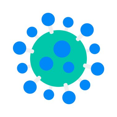 Virüs sembolü düz ikon vektör çizimi