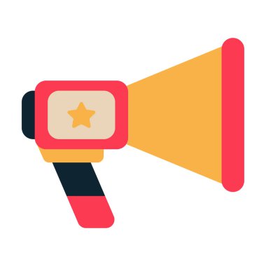 kırmızı megafon vektör simgesi