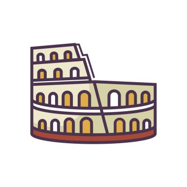 Kolezyum web simgesi. Vektör illüstrasyonu 