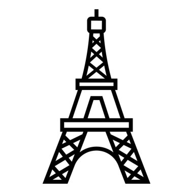 Eyfel kulesi ikon vektör illüstrasyon grafik tasarımı