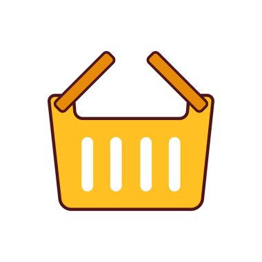 Alışveriş sepeti ikon vektör illüstrasyon tasarımı
