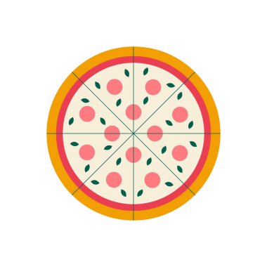 Pizza con, vektör illüstrasyon 