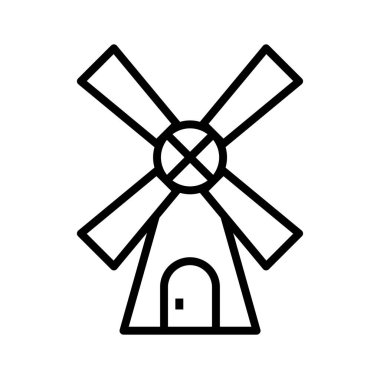 Yel değirmeni ağ ikonu. Vektör illüstrasyonu 